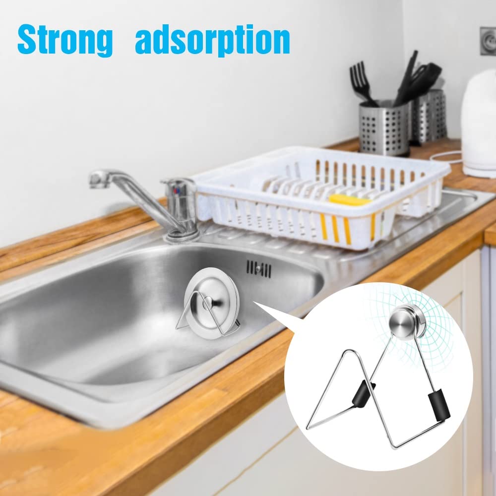 Magnetic Sponge Holder for Kitchen Sink Caddy Stainless Steel No Drilling with Adhesives Waterproof Quick Drying Kitchen Accessories — LucyPhy