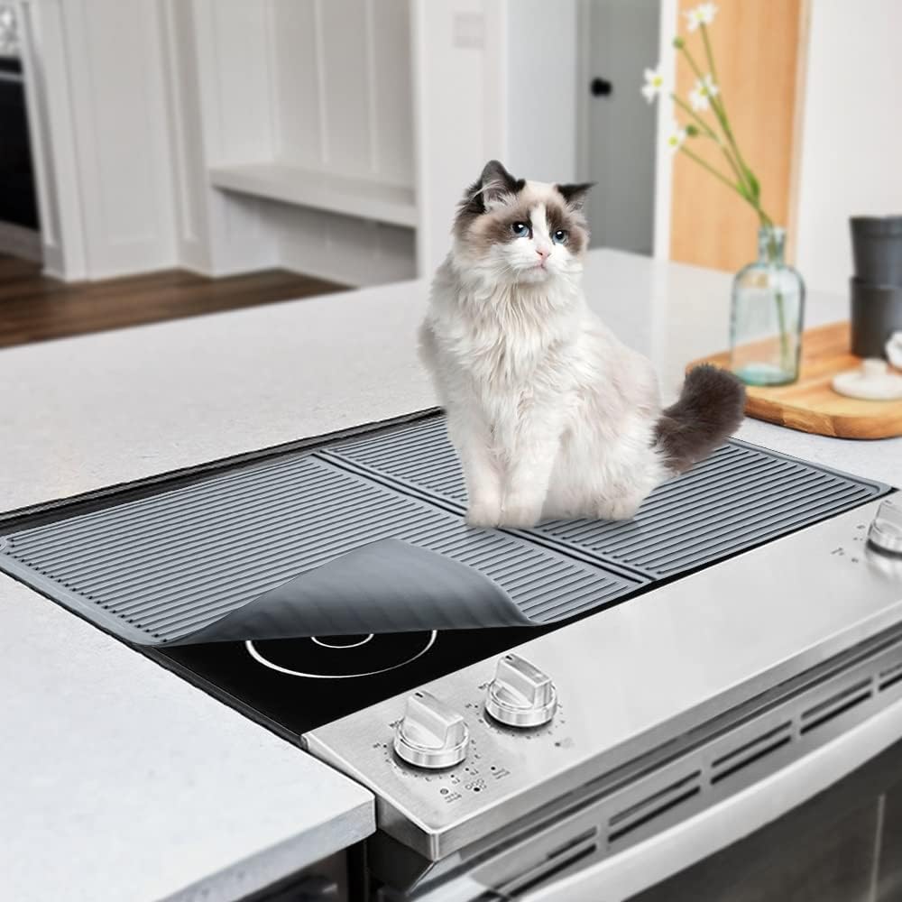 Electric Stove Top Cover, Silicone 20′′ x 28′′ Foldable Glass Top Stove Cover Dish Drying Mat for Kitchen Counter Extra Large — view 4