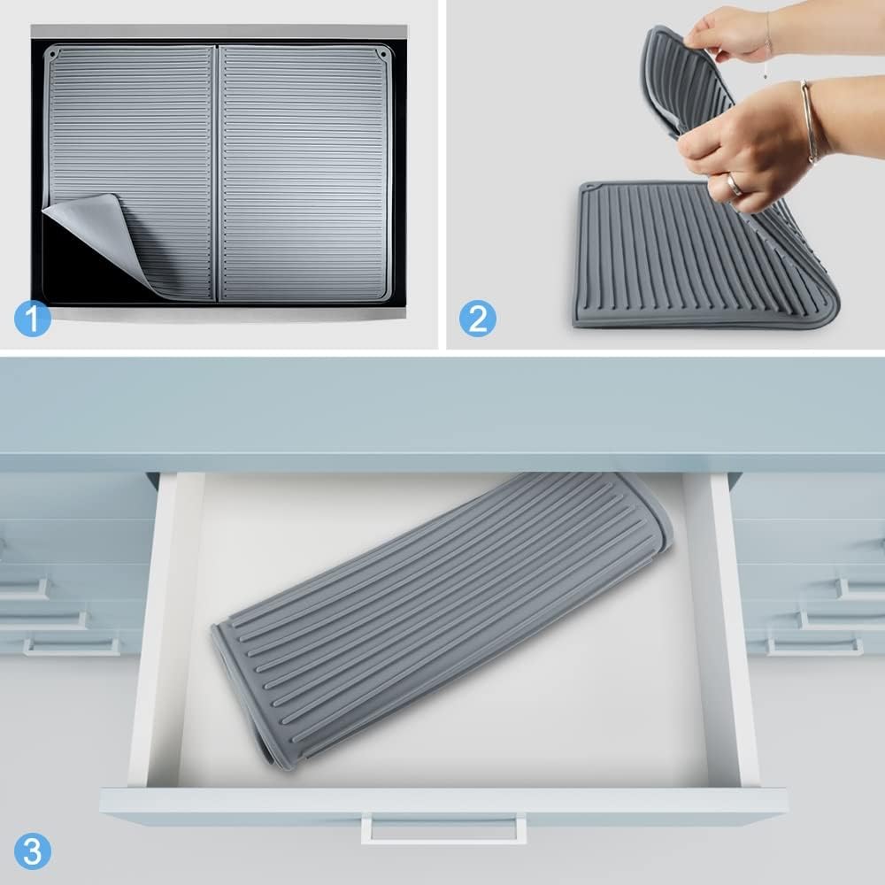Electric Stove Top Cover, Silicone 20′′ x 28′′ Foldable Glass Top Stove Cover Dish Drying Mat for Kitchen Counter Extra Large — view 6
