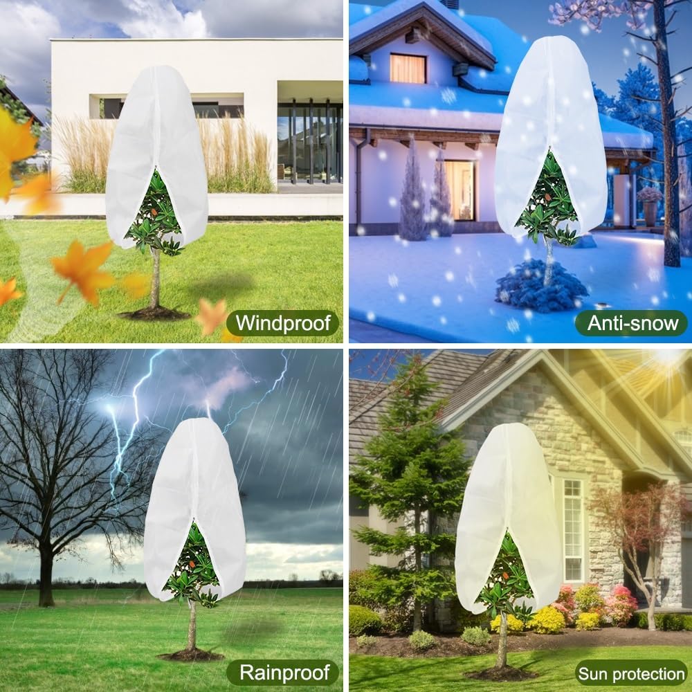 Plant Covers Freeze Protection Winter Reusable Plants Jacket Frost Blanket Warm Reusable Plant Cover Bags for Winter Frost Sun Outdoor Garden Plants Protection — view 7