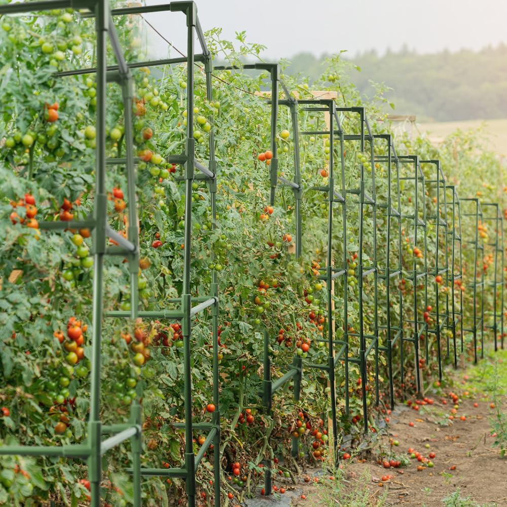 3 Pcs 15′′x15′′x41.5′′ Tomato Cages for Garden Square Tomato Plant Support Cages Tomato Cages Plant Stakes for Climbing Vegetables Plants Flowers — view 4