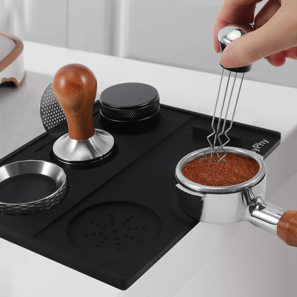 Espresso Tamping Mat Anti-Slip Coffee Tamp Mat Coffee Tamper Pad Espresso Accessory Tamp Station for Barista Tool for Home Kitchen Bar Coffee Shop — view 3