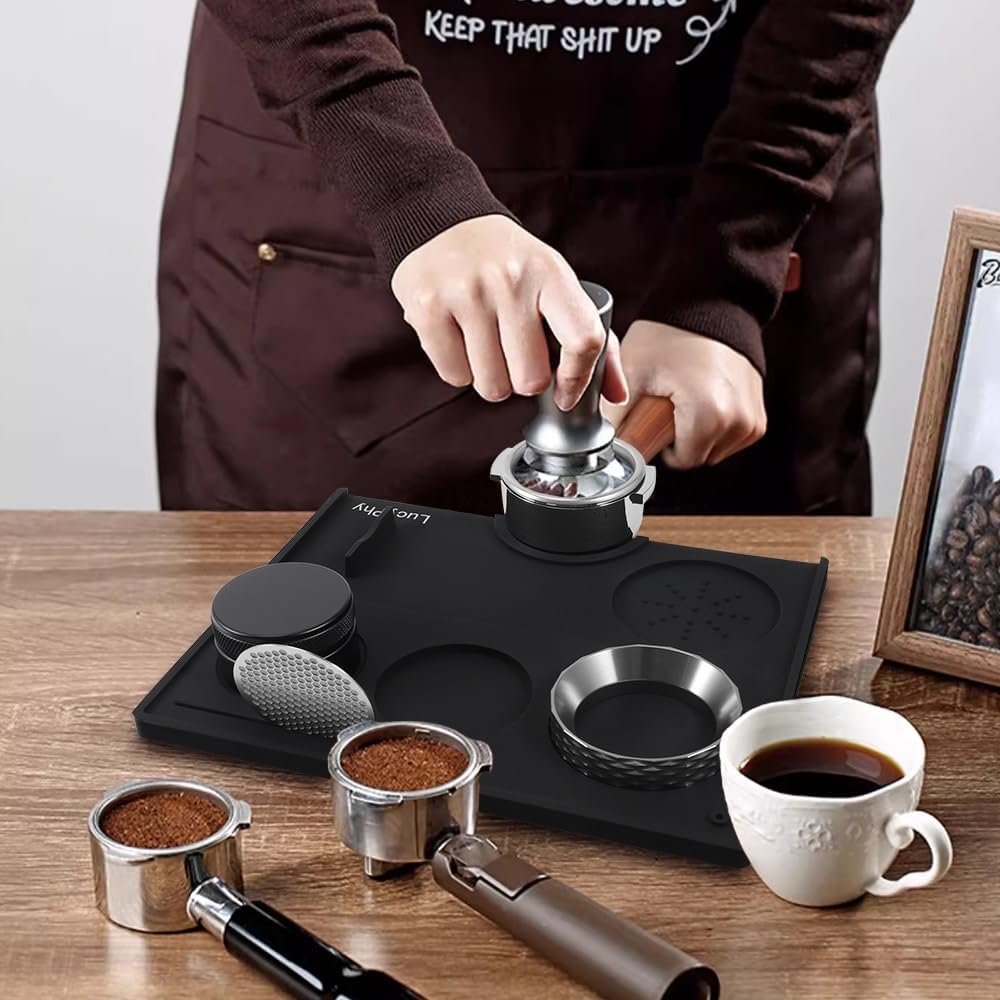 Espresso Tamping Mat Anti-Slip Coffee Tamp Mat Coffee Tamper Pad Espresso Accessory Tamp Station for Barista Tool for Home Kitchen Bar Coffee Shop — view 7