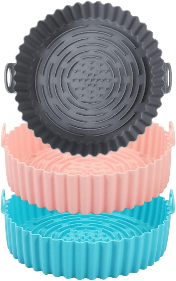 3 Pcs Air Fryer Silicone Liners Pot Silicone Basket Bowl Reusable Baking Tray Replacement of Flammable Parchment Liner Paper Oven Microwave Accessories — LucyPhy